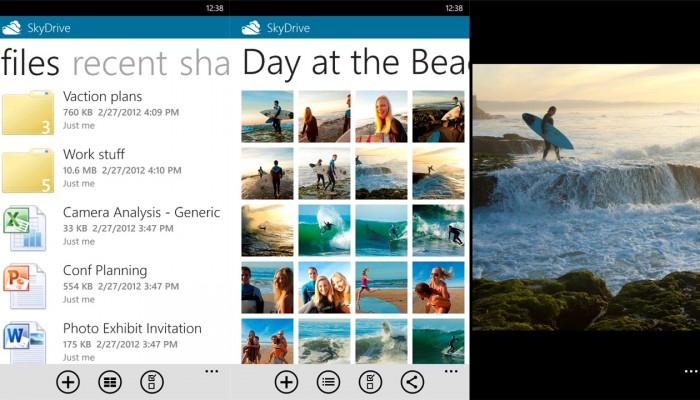 Versión de 2 de SkyDrive para Windows Phone