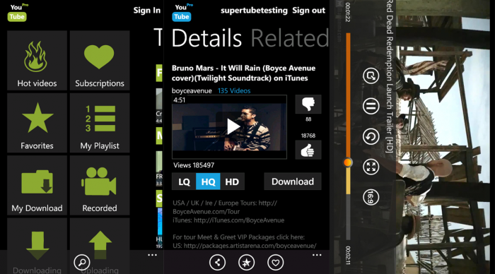 App de Youtube para Windows Phone