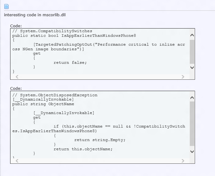 WP8 Compatibility code