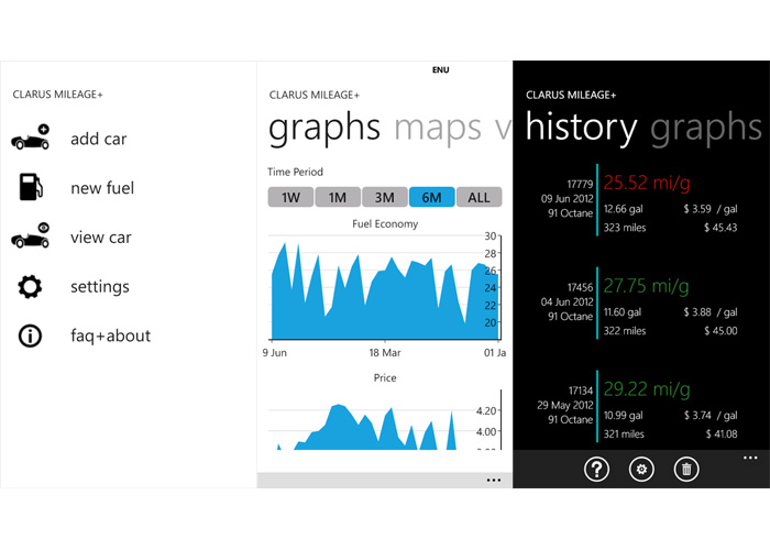 Capturas de Clarus Mileage+