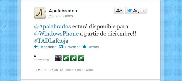 Tweet de Apalabrados