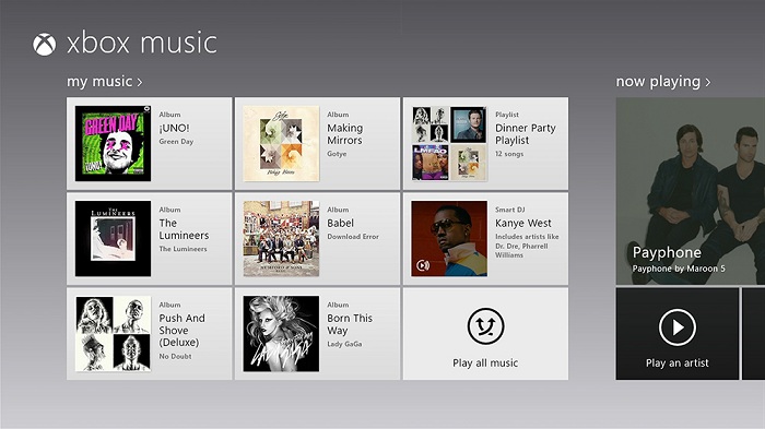 Colección de música en Xbox Music