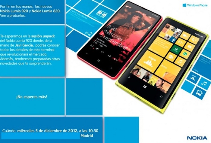 Invitación a evento de Nokia