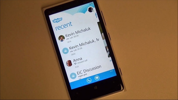 Skype funcionando en Windows Phone 8