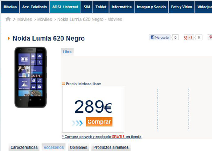 Nokia Lumia 620 en Phone House