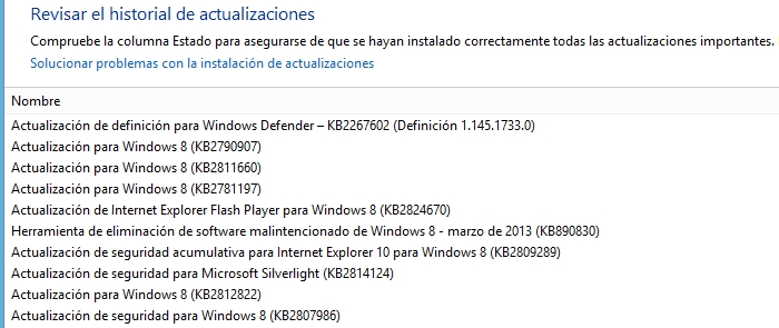 Windows Update Actualizaciones de Marzo 2013