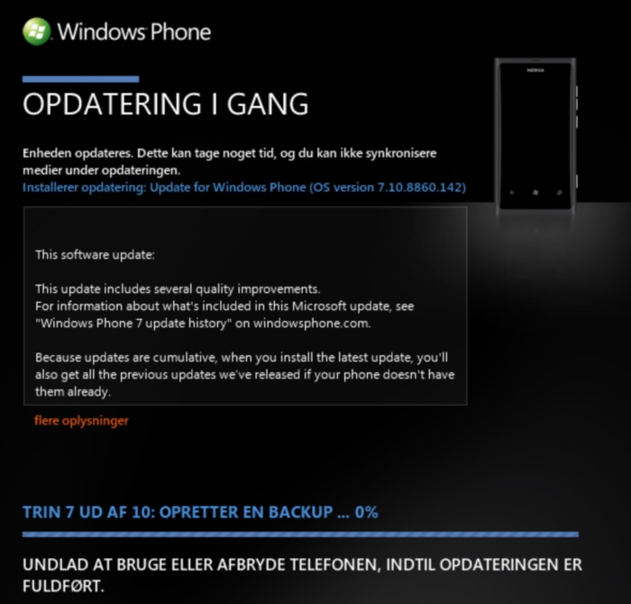 actualizacion windows phone 7.8 solución problemas