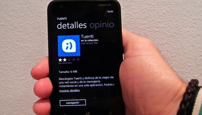 Aplicación de la red social española para Windows Phone