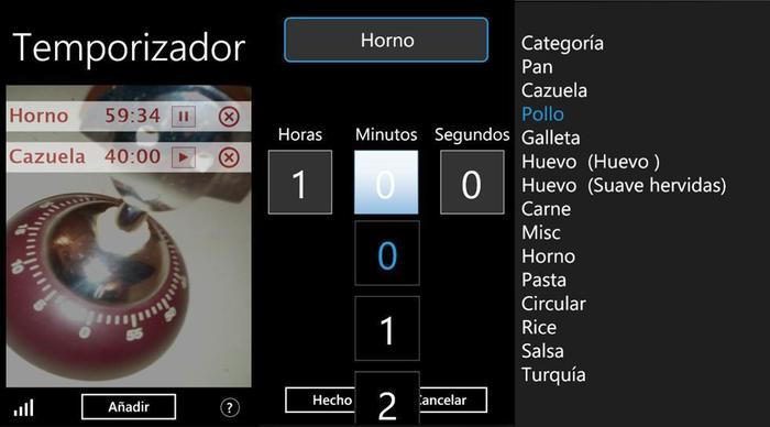 Aplicación KitchenTimer