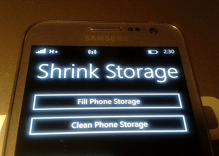 Aplicación shrink storage