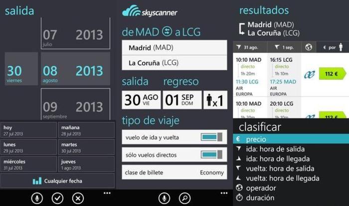 Skyscanner aplicación