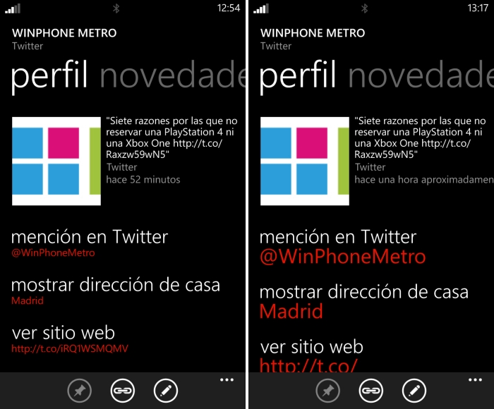 contactos cambio tamaño letra windows phone