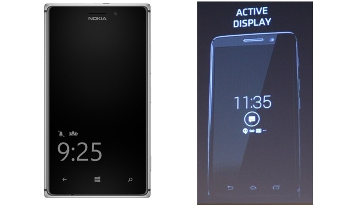 nokia glance motorola active display