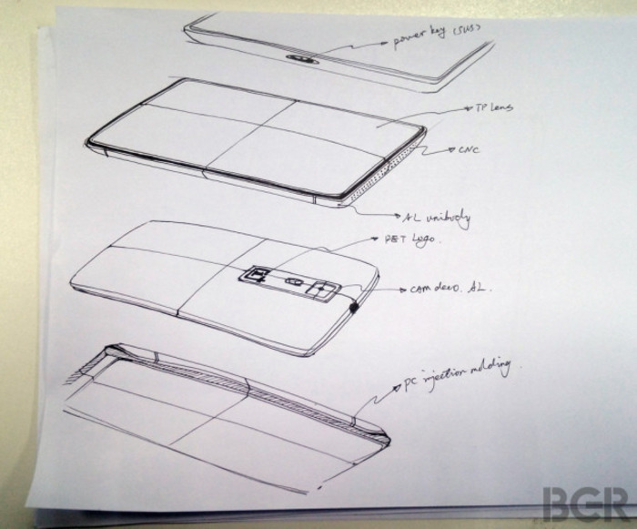 Boceto OnePlus One diseño