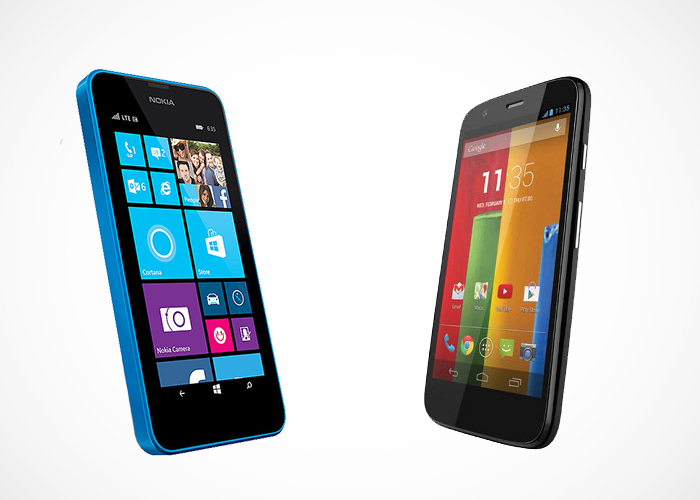 Comparativa entre el Nokia Lumia 635 y el Motorola Moto G