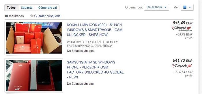 eBay Lumia Icon ATIV SE