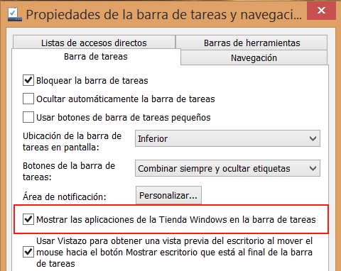 mostrar aplicaciones modern ui en barra de tareas