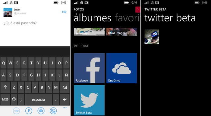 twitter beta windows phone 8.1 publicar fotos