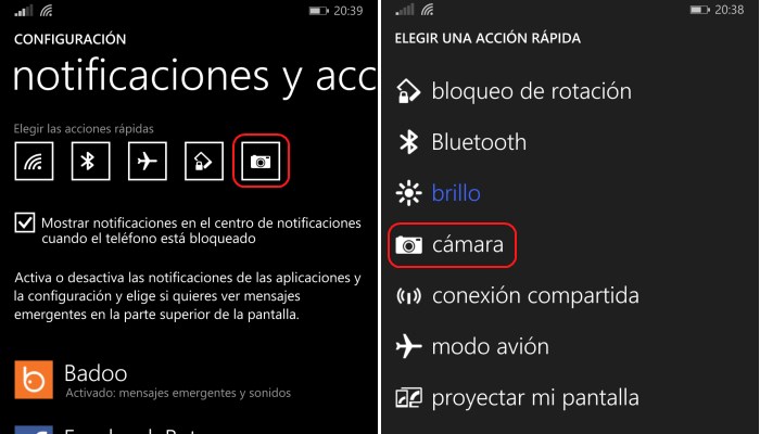 configura camara windows phone 8.1