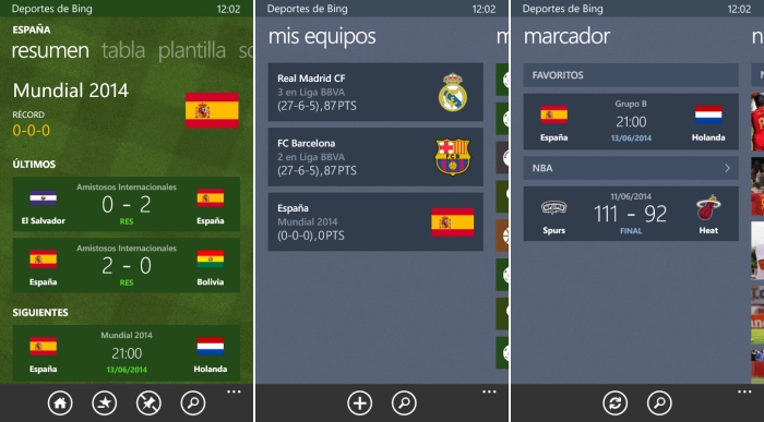 Deportes de Bing Mundial