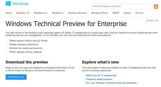 Windows 9 Technical Preview