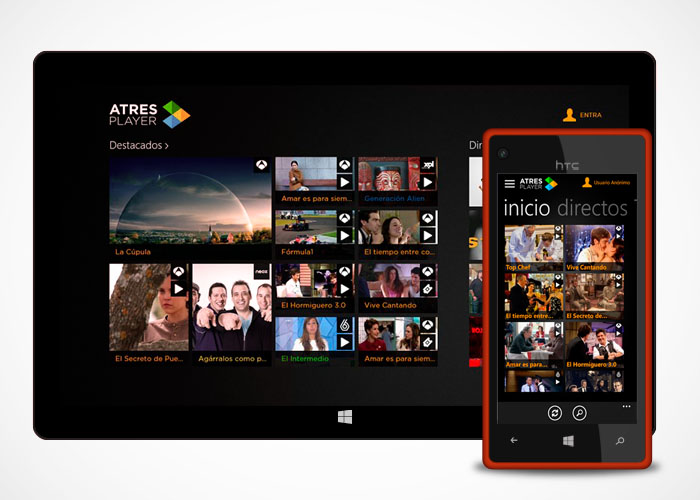 Atresplayer Windows 8.1 y Windows Phone 8