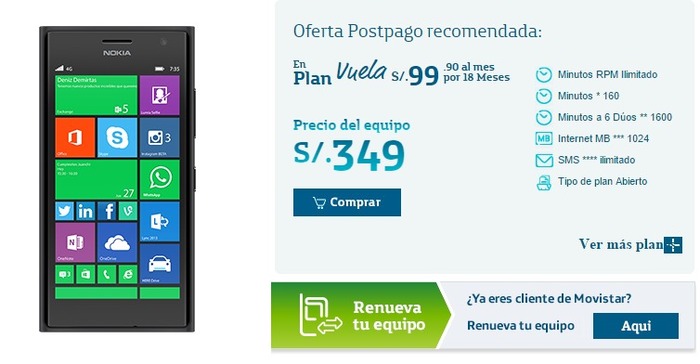 Nokia Lumia 735 Movistar Perú