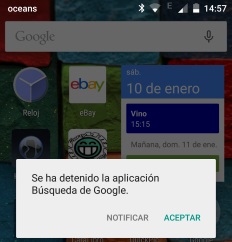 error busqueda google android