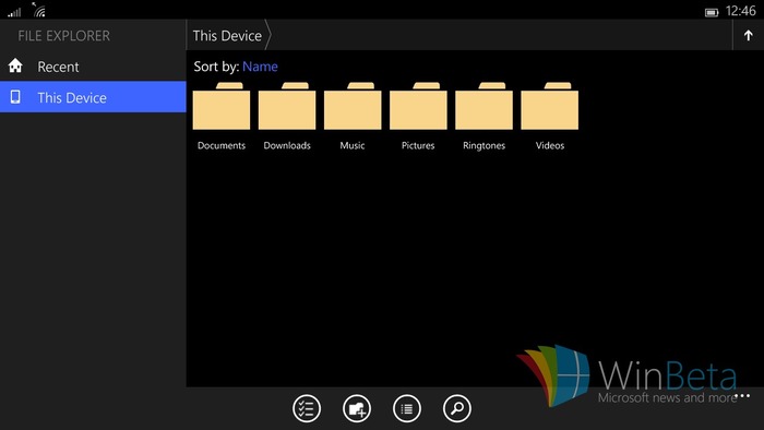 Explorador de archivos Windows 10 tabletas pequeñas