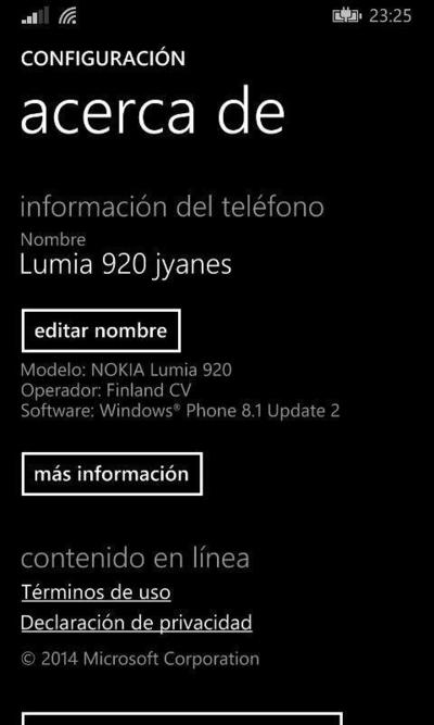 Windows Phone 8.1 Update 2 Lumia 920