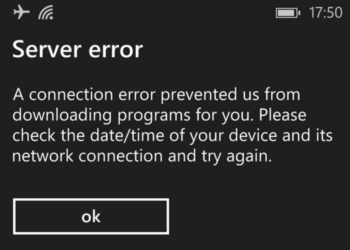 server error windows insider