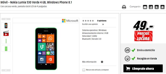 Nokia Lumia 530 oferta