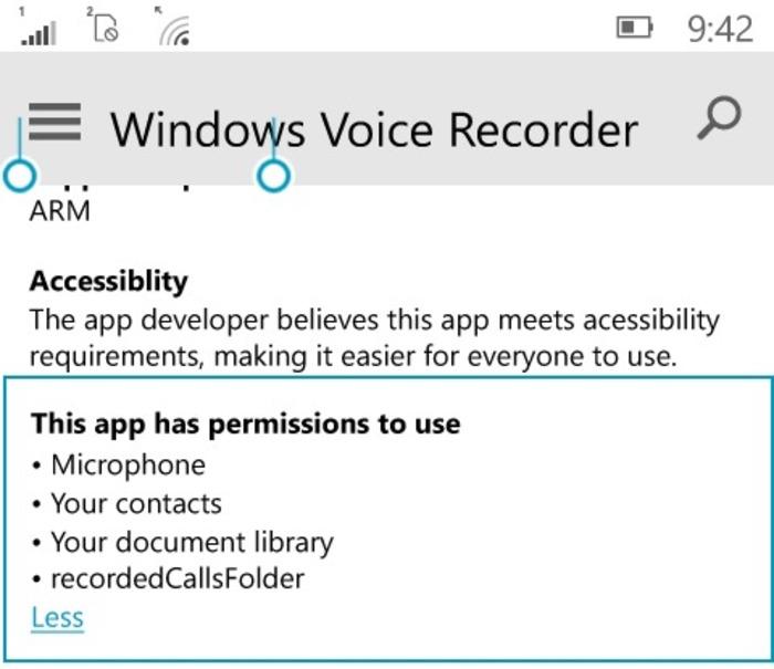 Grabación llamadas de voz Windows 10 Mobile