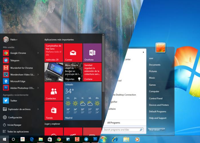 Windows 10 y Windows 7 frente a frente