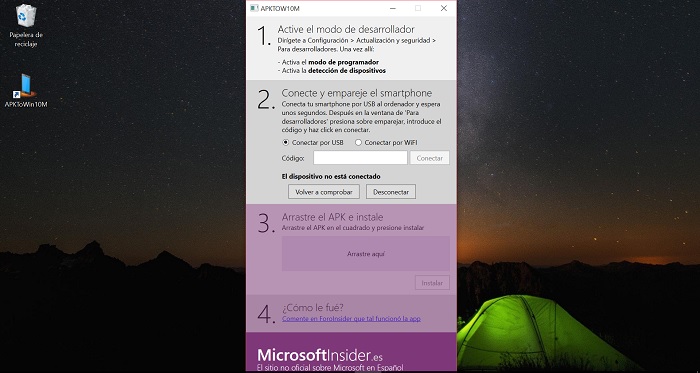 APKTOW10M instalar aplicaciones android en Windows 10 Mobile