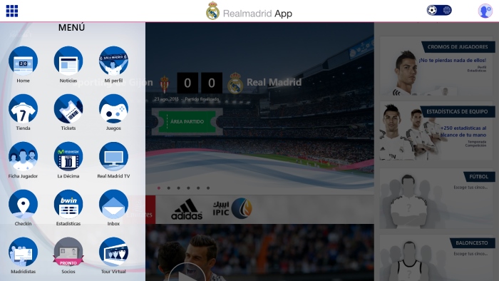 Aplicación del Real Madrid