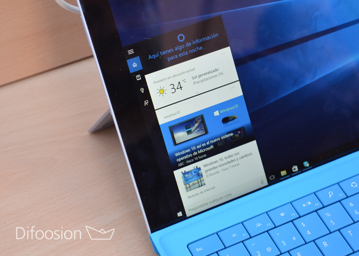 Cortana en Surface Pro 3