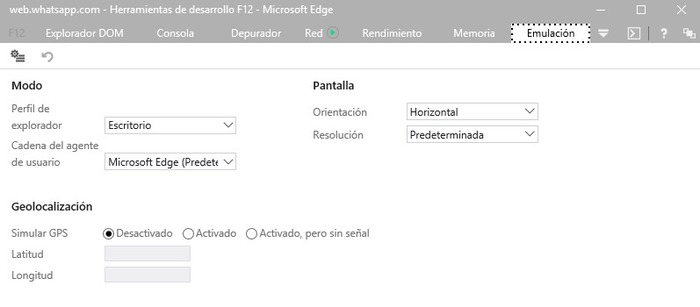 Herramientas desarrollo Microsoft Edge