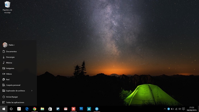 Menu Inicio Windows 10 parecido a Windows 7