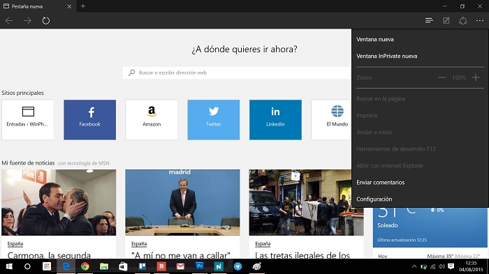 Microsoft Edge configuración