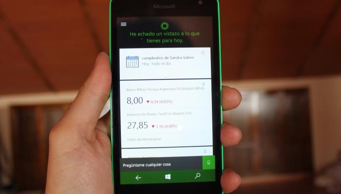 Asistente de Microsoft en Windows 10 Mobile