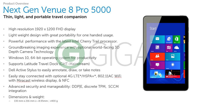 Nueva Dell Venue 8 Pro Windows 10