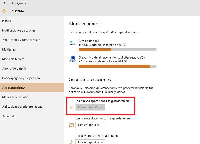 La Build 10558 de Windows 10 permite instalar aplicaciones en otras unidades de disco