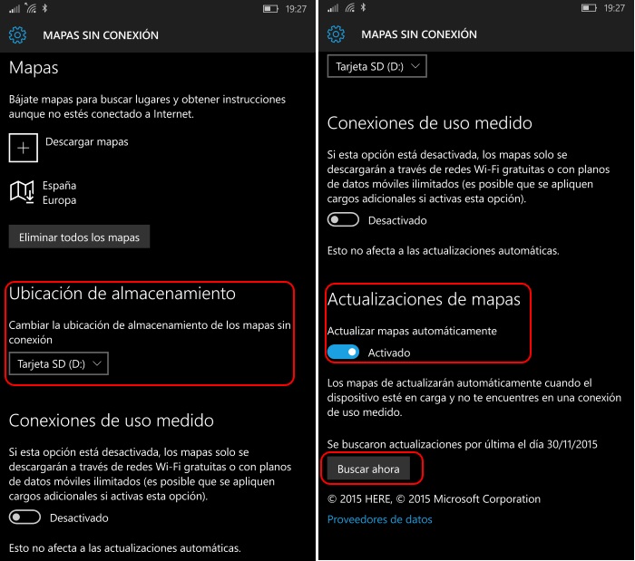 actualizar mapas windows 10 mobile