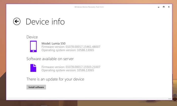 Lumia 550 actualización firmware