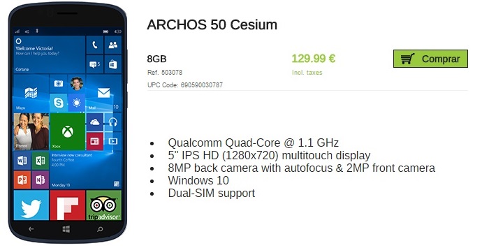 archos 50 cesium precio