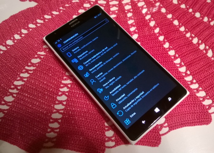 configuracion windows 10 mobile lumia 1520