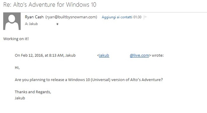 Alto’s Adventure confirmado windows 10