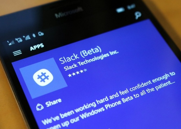 Slack Beta Windows Phone