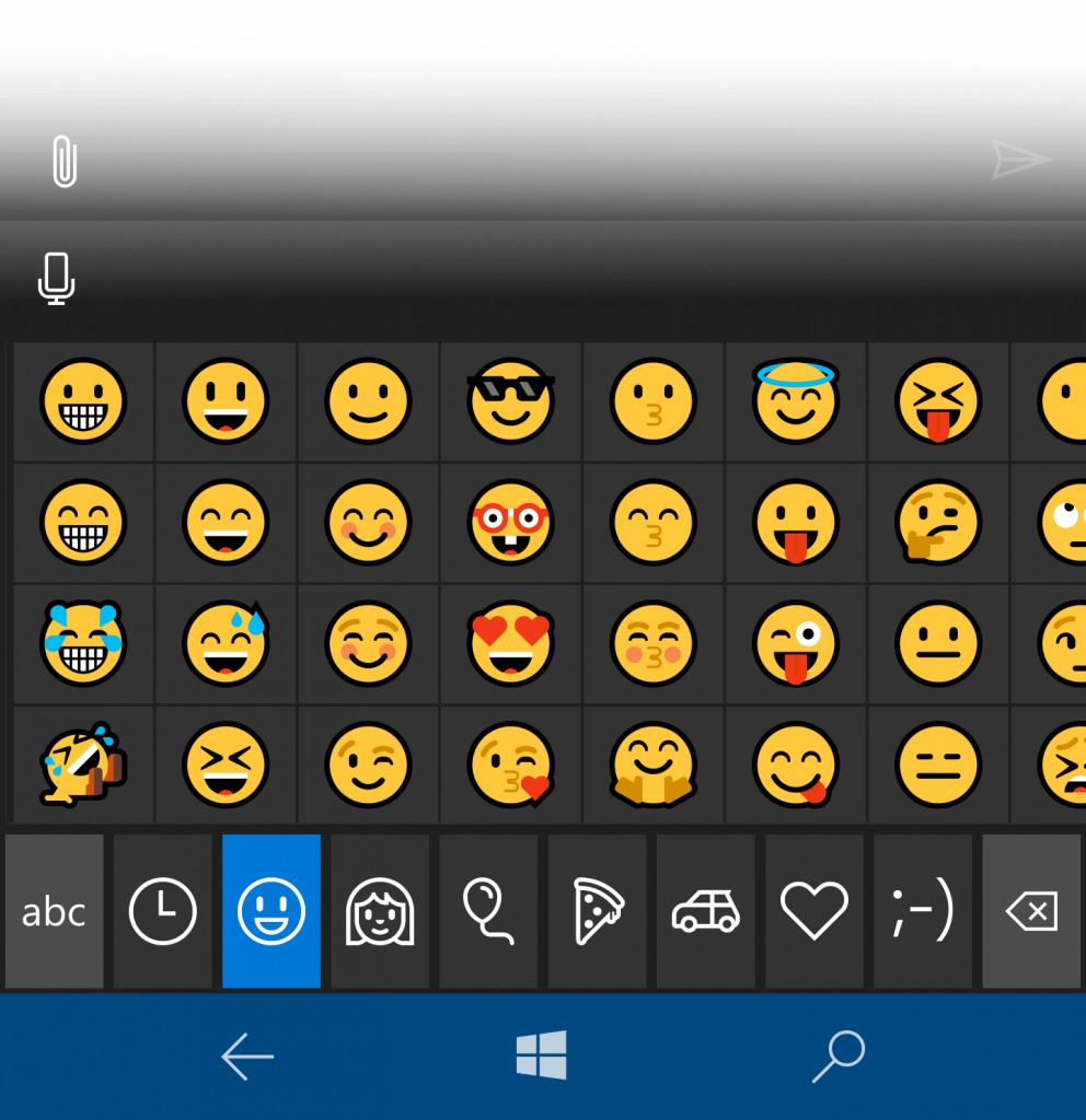 Emojis Windows 10 Mobile Redstone